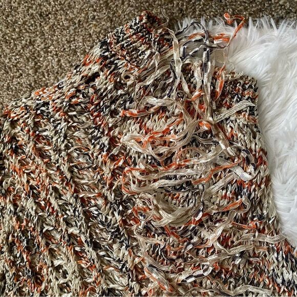 BCBGMAXAZRIA Slouchy Fringe Stretchy Sweater Knit Pullover Womens Size Large - Picture 7 of 10